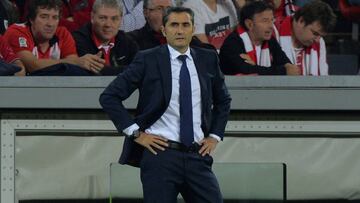 Ernesto Valverde, durante el Athletic - Barcelona.