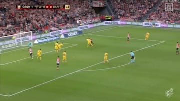 La explosión del Athletic en el gol que sacó de la Copa al Barça