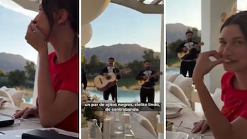 Se viraliza la reacción de Hailey Bieber tras recibir una serenata de mariachi dedicada por su esposo al ritmo de ‘Cielito Lindo’.