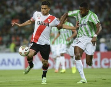 Atlético Nacional y River Plate igualaron 1-1 en la primera final de la Copa Sudamericana. 