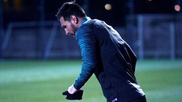 Messi, este martes en el entrenamiento.