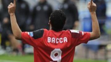 Carlos Bacca celebra su gol 14 de la temporada con Sevilla. 