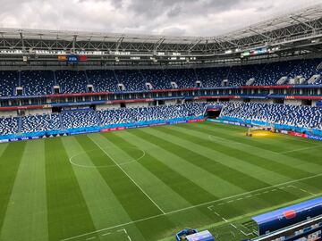 Así está el césped de Kaliningrado a 24 horas del partido de España