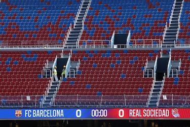 Pruebas de marcador en el nuevo estadio.