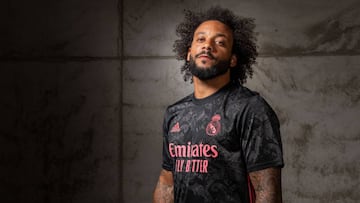 Marcelo, en la presentación de la tercera camiseta del Real Madrid.