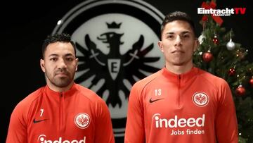 Los jugadores mexicanos del Eintracht aprovecharon el espíritu navideño para felicitar a sus seguidores en México.