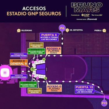 Bruno Mars en el Estadio GNP Seguros: setlist, horarios, rutas y cómo llegar a los conciertos