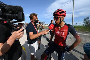 Entrevista posterior a Egan Bernal tras la finalizaci¨®n de la quinta etapa.