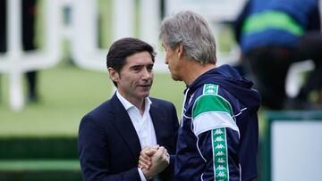 Pellegrini saluda a Marcelino.