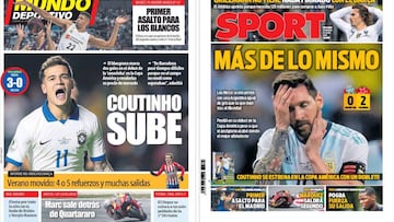 Las portadas de MD y Sport del 16 de junio de 2019.