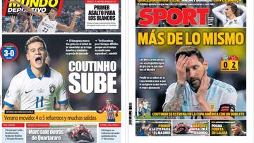 Las portadas de MD y Sport del 16 de junio de 2019.