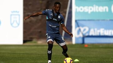 Camille, en un entrenamiento del Tenerife