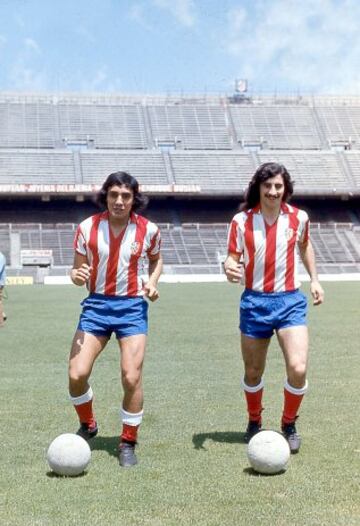 Presentación conjunta de Cacho Heredía y Ayala como nuevos jugadores del Atlético de Madrid en 1973