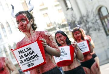 Protesta antitaurina por el Festival de Fallas 2017