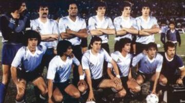 La indumentaria con que jugó Uruguay en la Copa del 1983.