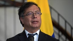 Colombia's President-elect Gustavo Petro (R) speaks during a press conference next to US Deputy National Security Advisor member of the US delegation, Jonathan Finer (out of frame) at the end of an official meeting in Bogota on July 22, 2022. (Photo by Raul ARBOLEDA / AFP) (Photo by RAUL ARBOLEDA/AFP via Getty Images)