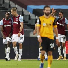 West Ham golea a Raúl Jiménez y el Wolverhampton