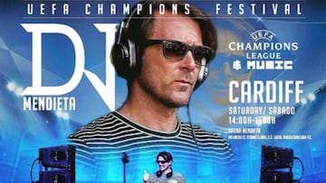 Imagen promocional de Gaizka Mendieta como DJ de la final de la Champions League que disputarán la Juventus y el Real Madrid en Cardiff (Gales)