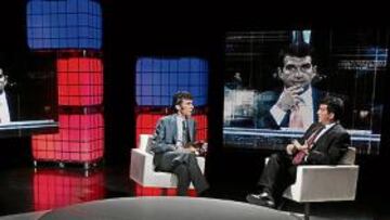 <b>SINCERO. </b>Laporta anunció anoche sus planes a Xavier Torres, de TV3.