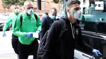 El Ludogorets llega a Mil&aacute;n con mascarillas y guantes