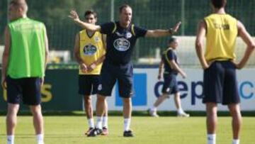 Víctor Fernández, durante un entreno.