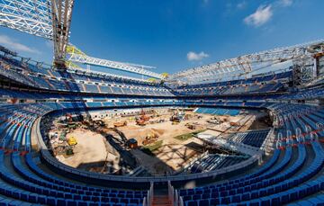 Obras del Santiago Bernabéu: la cubierta empieza a coger forma