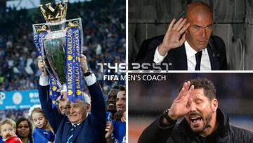 Claudio Ranieri, Zinedine Zidane y Simeone, favoritos para llevarse el premio 'The Best' de la FIFA al mejor entrenador.