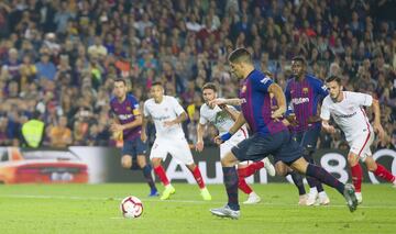 Luis Suárez fue el autor del 3-0 de penalti.