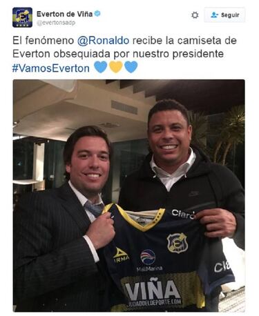 El regalo chileno que recibió Ronaldo en su visita a Pachuca