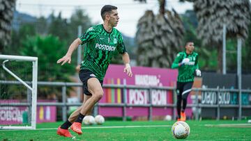 Juan Felipe Aguirre durante un entrenamiento de pretemporada de Atlético Nacional.