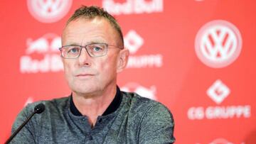 09 July 2018, Germany, Leipzig: Soccer: German Bundesliga, press conference about the training start of RB Leipzig at the Red Bull Academy: Leipzig's sporting director and new head coach Ralf Rangnick delivers a statement duri