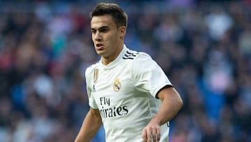 El defensa del Real Madrid, Sergio Reguil&oacute;n, durante un partido.