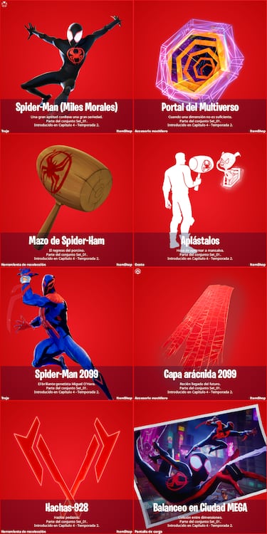 Miles Morales y Spider-Man 2099 de Spider-Man: Across the Spider-Verse llegan a la tienda de Fortnite