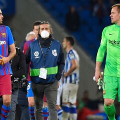 Aprobados y suspensos del Barça: Ter Stegen y Aubameyang salvan tres puntos de oro