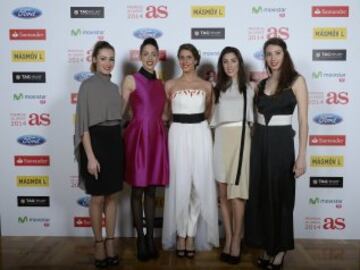 Premios AS 2014. Selección española de gimnasia rítmica. Elena López, Alejandra Quereda, Lourdes Mohedano, Sandra Aguilar y Artemi Gavezou.