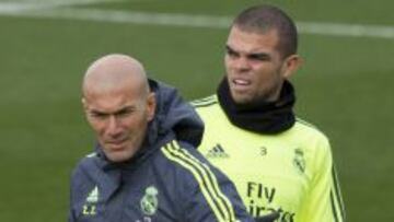 Zidane y Pepe, en Valdebebas. 
