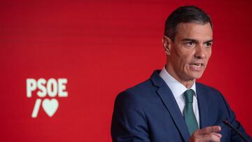 El secretario general del PSOE y presidente del Gobierno, Pedro Sánchez, durante una rueda de prensa, en la sede del PSOE de la calle Ferraz, a 16 de junio de 2025, en Madrid (España). Durante la reunión, Sánchez ha anunciado que ha dejado la Secretaría de Organización del partido en manos de la presidenta, Cristina Narbona, la gerente del partido, Ana María Fuentes y los miembros de la Ejecutiva, Montse Mínguez y Borja Cabezón. Esta remodelación se produce tras la dimisión de Santos Cerdán el pasado 12 de junio por señalamientos de corrupción por parte de la UCO de la Guardia Civil. Otras de las decisiones acordadas en la ejecutiva es la expulsión del partido del exministro José Luis Ábalos.
16 JUNIO 2025;FERRAZ;COMPARECENCIA;RUEDA DE PRENSA;
Alejandro Martínez Vélez / Europa Press
16/06/2025