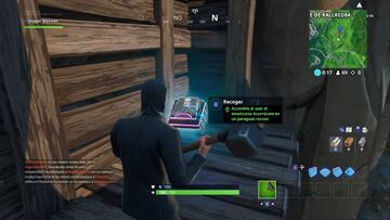 Encontraremos el Fortbyte #07 en una plataforma de madera de la parte sur de la excavaci&oacute;n con forma de paraguas