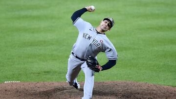 Luis Cessa durante un partido con los New York Yankees