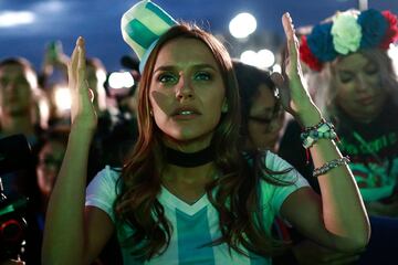 Aficionada argentina durante el partido contra Croacia.