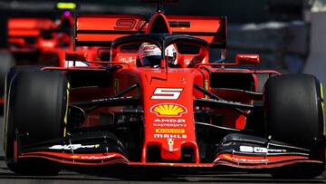 LE CASTELLET, FRANCE - JUNE 22: Sebastian Vettel of Germany driving the (5) Scuderia Ferrari SF90 on track during qualifying for the F1 Grand Prix of France at Circuit Paul Ricard on June 22, 2019 in Le Castellet, France. (Photo by Mark Thompson/Getty Images)