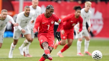 Iceland were 0-2 within the first 21 minutes through Orri Óskarsson. Jonathan David converted two penalties to level it up, while Tajon Buchanan was sent off.