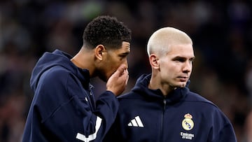 Bellingham y Mastantuono, antes de un partido.