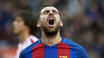 Paco Alcacer celebrando su gol ante el Athletic.