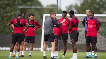 Los jugadores del Watford dureante un entrenamiento de la pretemporada.