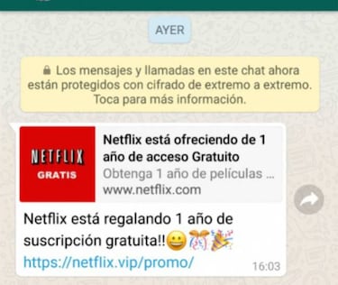 Cuidado con la estafa de Netflix gratis que corre por WhatsApp