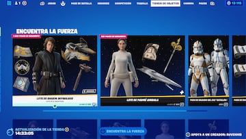 fortnite star wars nuevas skins anakin skywalker padme amidala darth maul