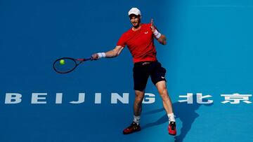 BEIJING, CHINA - OCTOBER 02:  Andy Murray of Great Britain in action against Cameron Norrie of Great Britain during the Men&#039;s singles 2 round of 2019 China Open at the China National Tennis Center on October 2, 2019 in Beijing, China.  (Photo by Lintao Zhang/Getty Images)