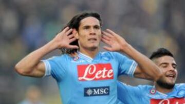 Cavani celebra su decisivo gol frente al Parma.