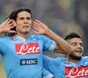 Cavani coloca al Nápoles a tres puntos del liderato de la Juve